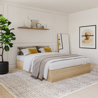 3-Drawer Storage Bed Frame, King, Maple