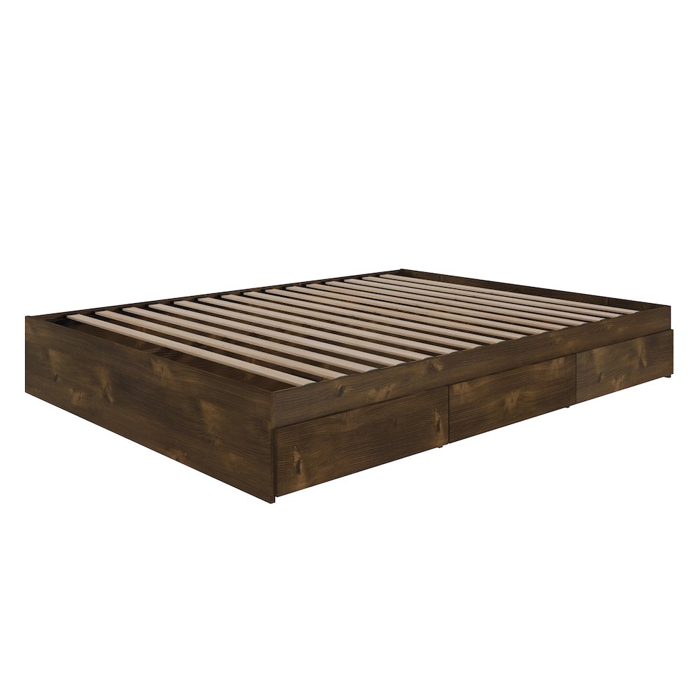 3-Drawer Storage Bed Frame, Queen|Truffle
