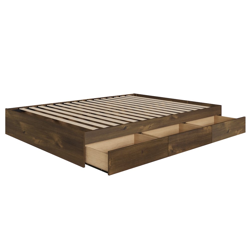 3-Drawer Storage Bed Frame, Queen|Truffle