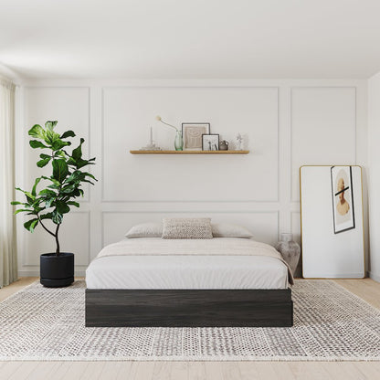 3-Drawer Storage Bed Frame, King, Bark Grey