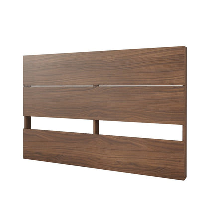 2-Piece Bedset With Bed Frame And Headboard, Queen|White & Walnut