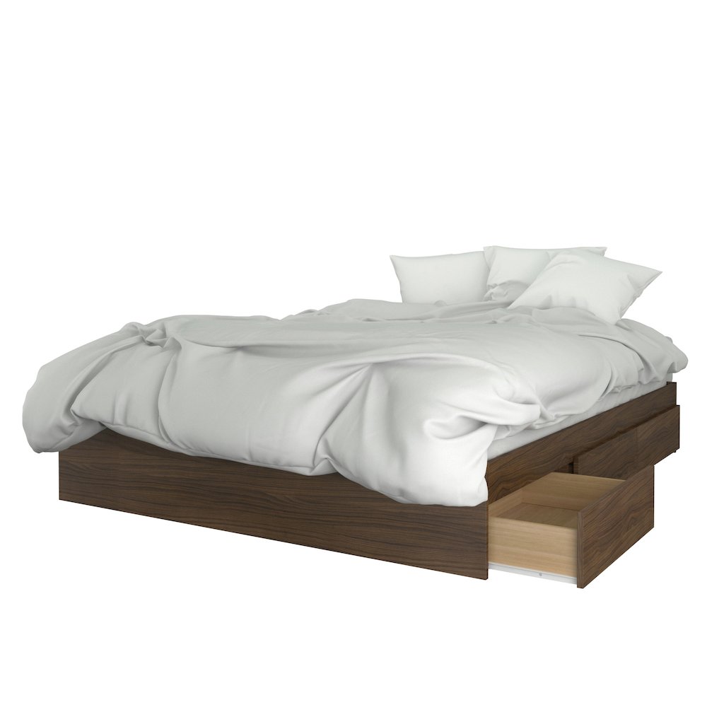 3-Piece Bedroom Set (Bed Frame, Headboard & Nightstand), Queen, Walnut