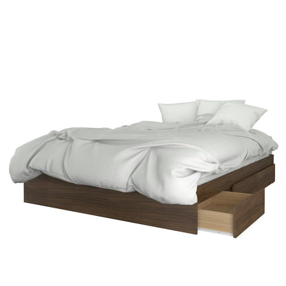 3-Piece Bedroom Set (Bed Frame, Headboard & Nightstand), Queen, Walnut