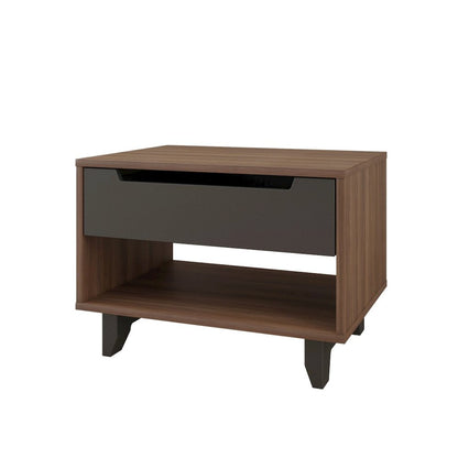 3-Piece Bedroom Set (Bed Frame, Headboard & Nightstand), Queen, Walnut