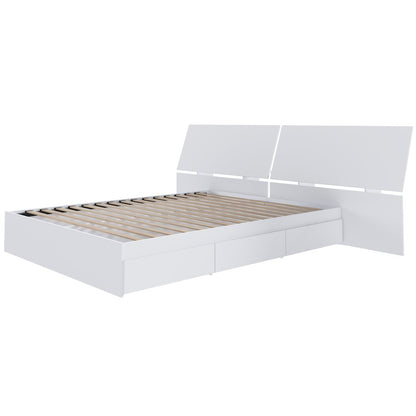 2-Piece Bedset With Bed Frame And Headboard, Queen|White