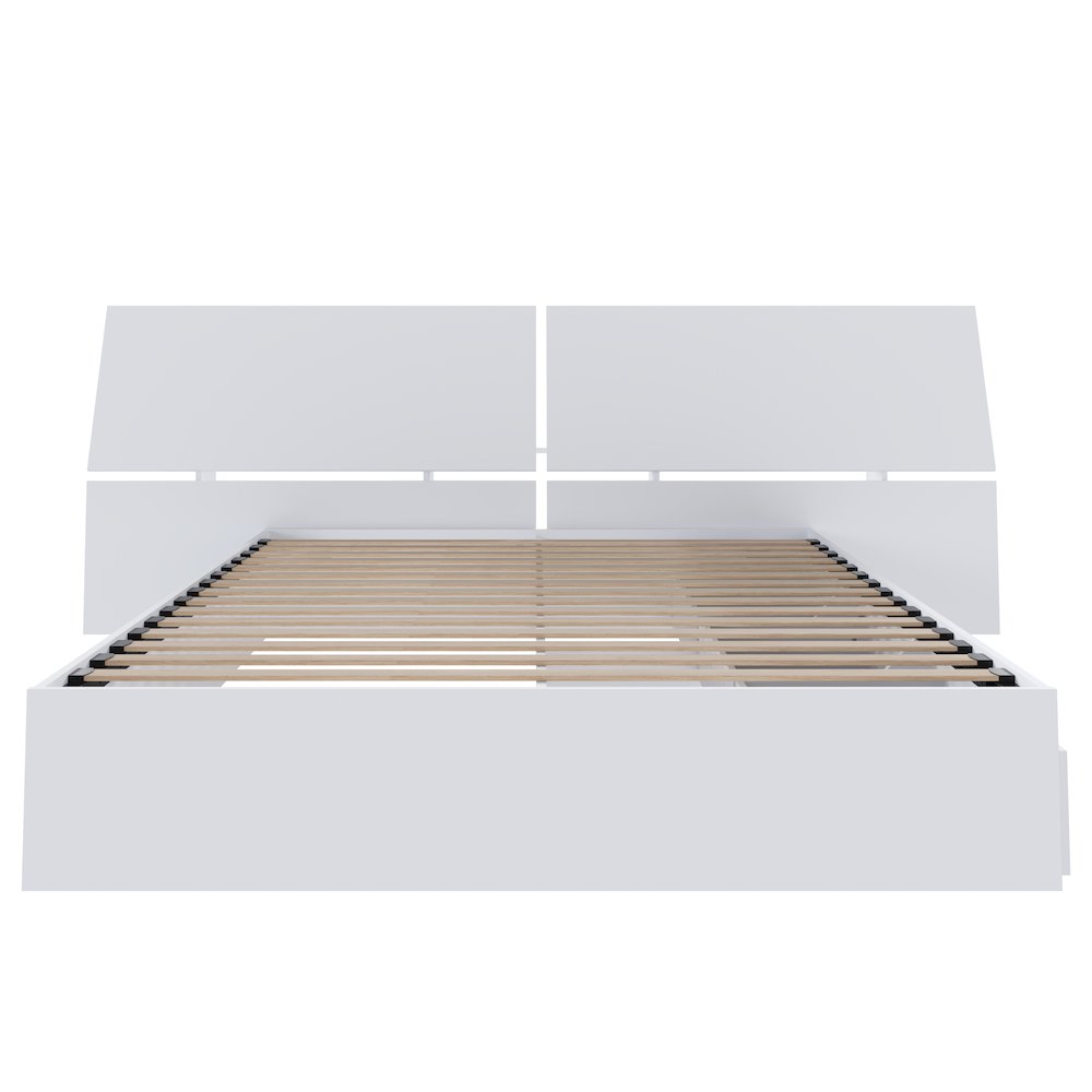 2-Piece Bedset With Bed Frame And Headboard, Queen|White