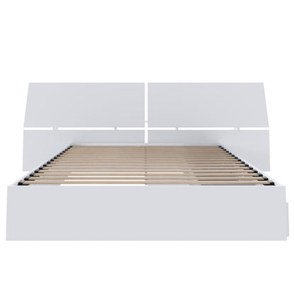 2-Piece Bedset With Bed Frame And Headboard, Queen|White