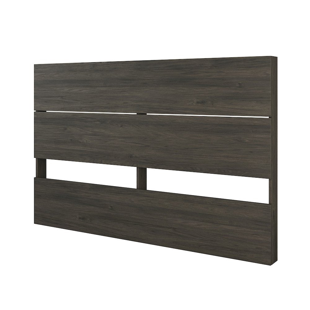 2-Piece Bedset With Bed Frame And Headboard, Queen|Bark Grey & Black