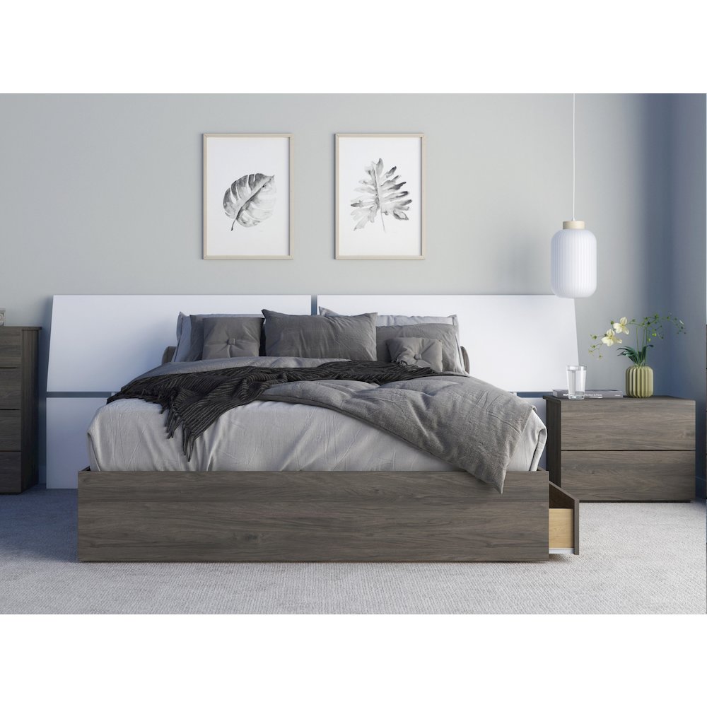 3-Piece Bedroom Set With Bed Frame, Headboard & Nightstand, Queen