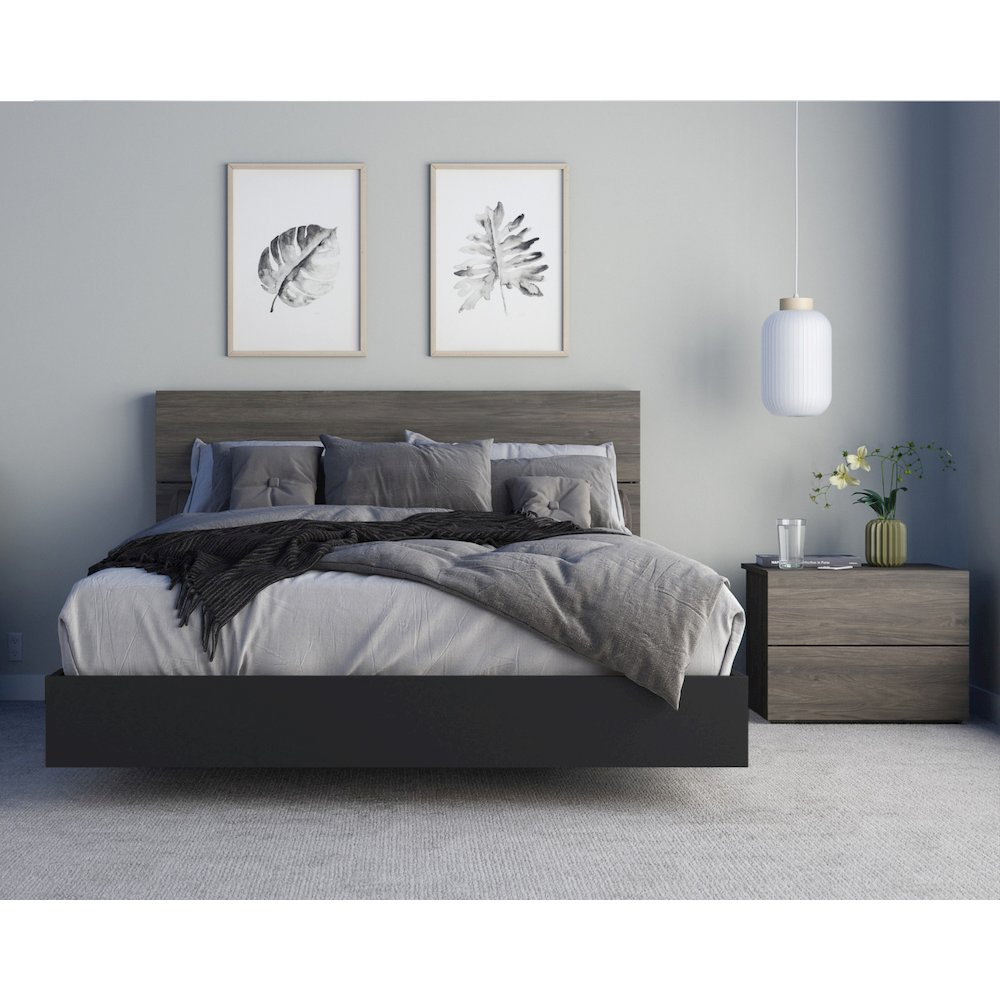 3-Piece Bedroom Set With Bed Frame, Headboard & Nightstand, Queen