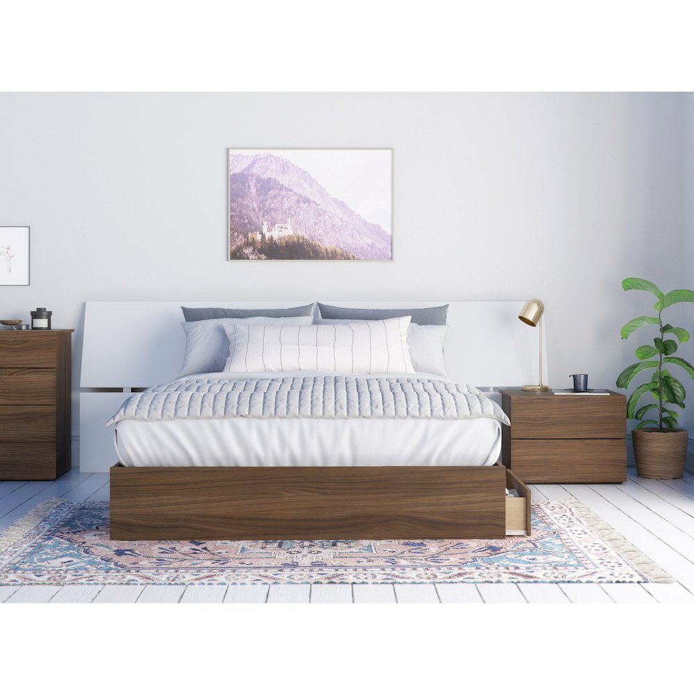 3-Piece Bedroom Set With Bed Frame, Headboard & Nightstand, Queen