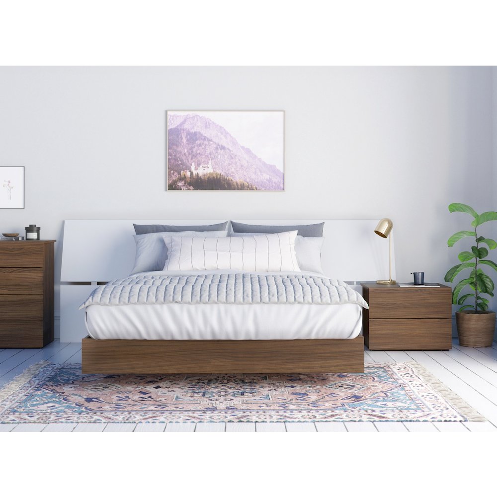 3-Piece Bedroom Set With Bed Frame, Headboard & Nightstand, Queen