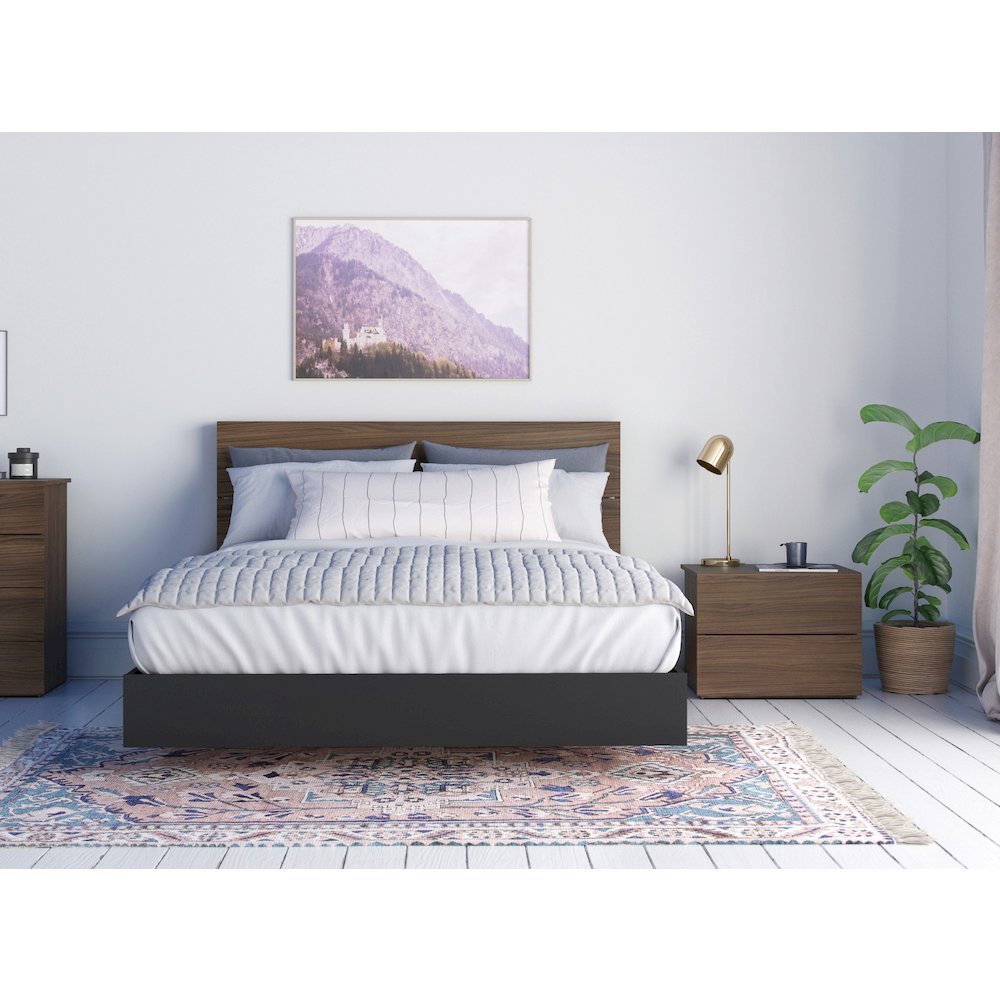 3-Piece Bedroom Set With Bed Frame, Headboard & Nightstand, Queen