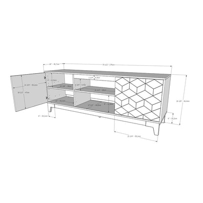 72-Inch Tv Stand With 2-Doors In Truffle & Black