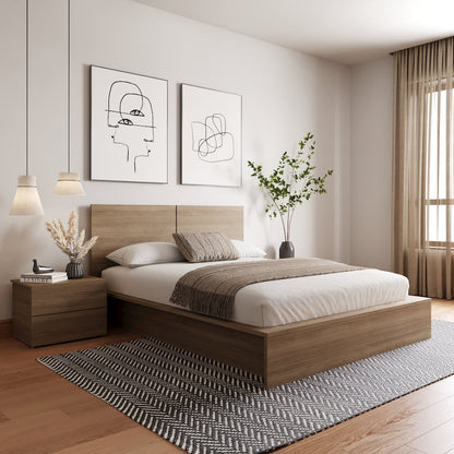 James 3-Piece Bedroom Set In Brown Oak