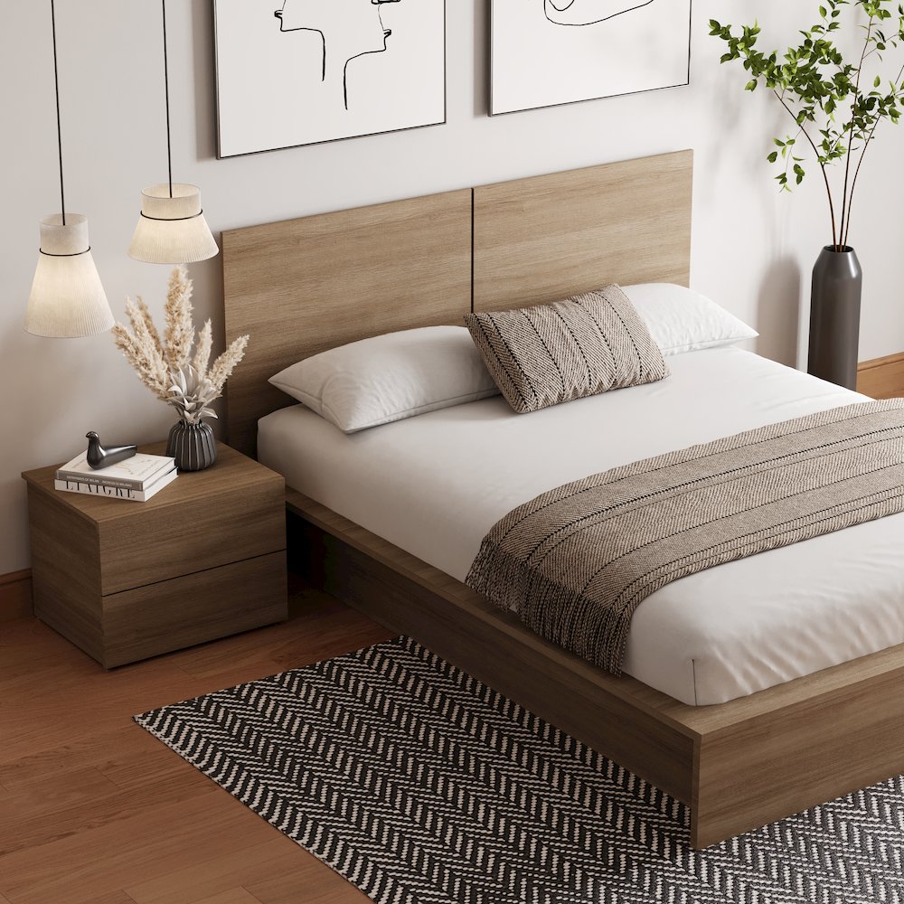 James 3-Piece Bedroom Set In Brown Oak