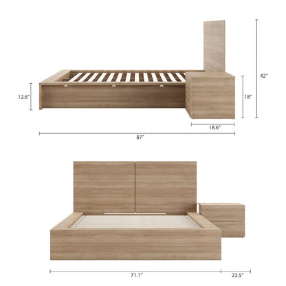 James 3-Piece Bedroom Set In Brown Oak