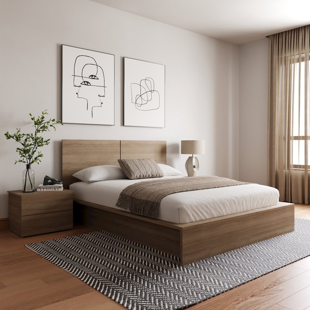 James 4-Piece Bedroom Set In Brown Oak