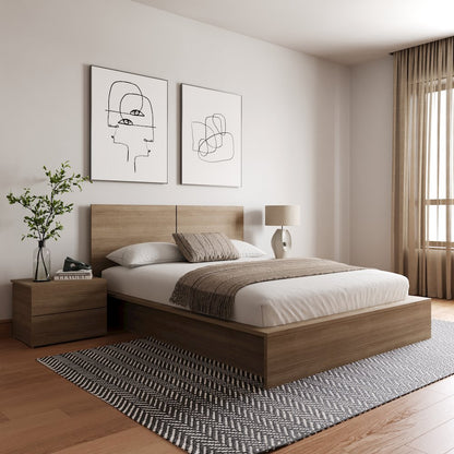 James 4-Piece Bedroom Set In Brown Oak