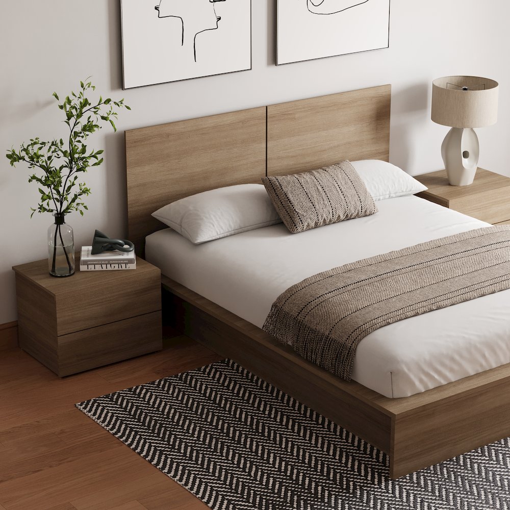James 4-Piece Bedroom Set In Brown Oak