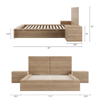 James 4-Piece Bedroom Set In Brown Oak