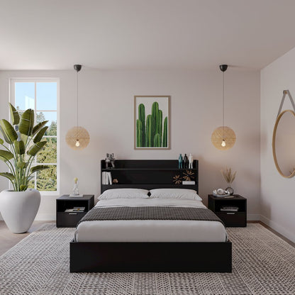 Hunter Platform Bed With Headboard And 2 Nightstands