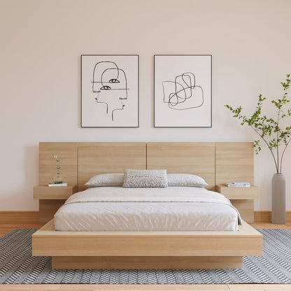 Napa 4-Piece Platform Bedroom Set With Floating Nightstand
