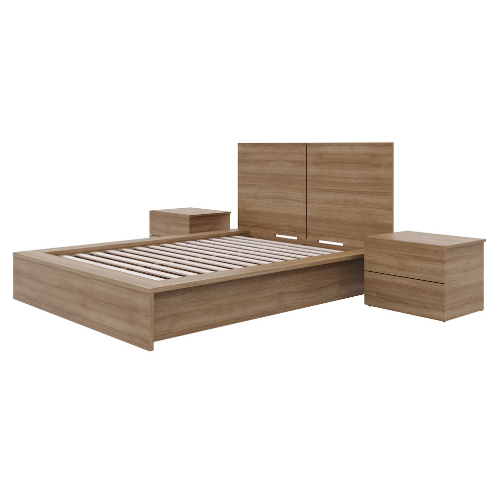 James 4-Piece Bedroom Set In Brown Oak