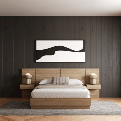 Milano 4-Piece Platform Bedroom Set In Brown Oak
