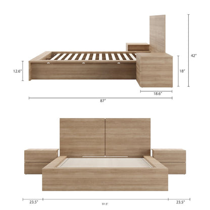 James 4-Piece Bedroom Set In Brown Oak