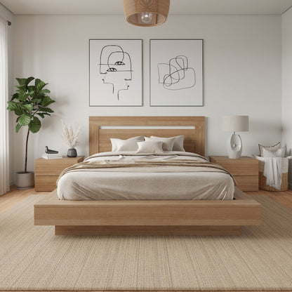 Byron 4-Piece Bedroom Set Brown Oak Color