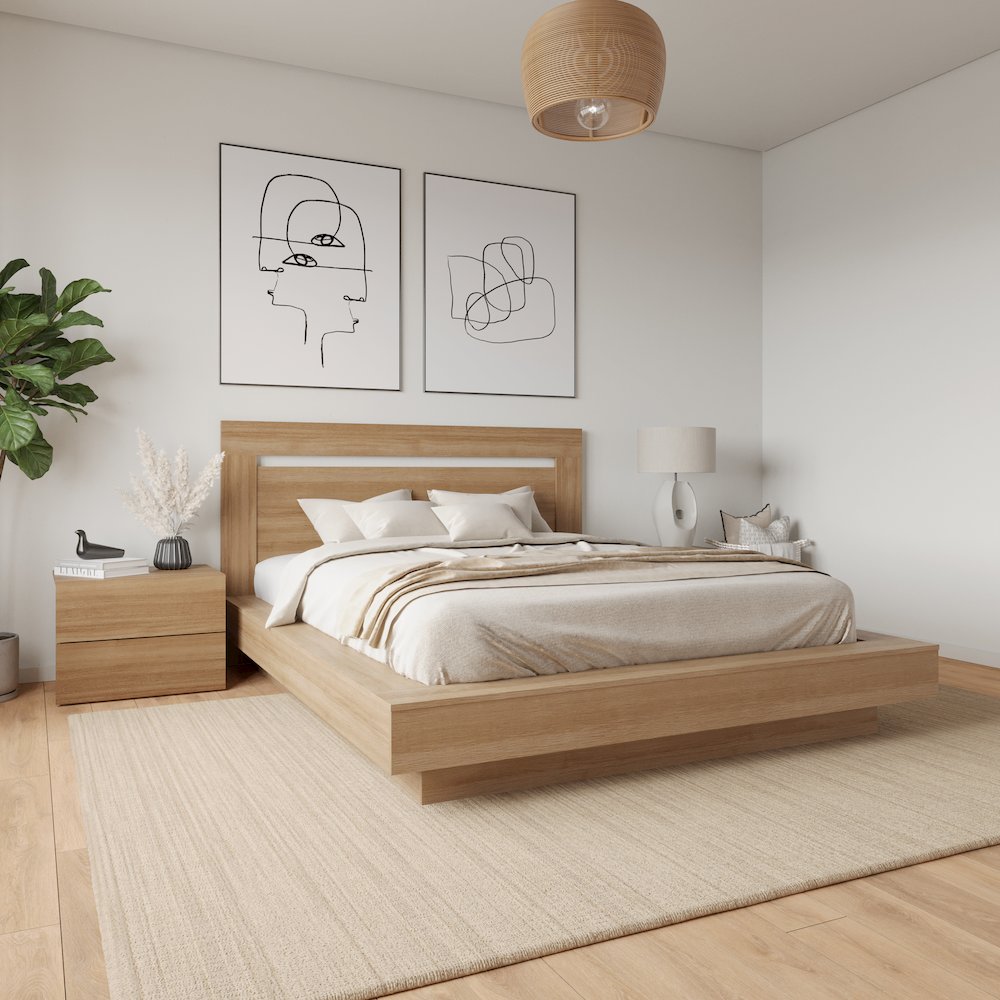 Byron 4-Piece Bedroom Set Brown Oak Color