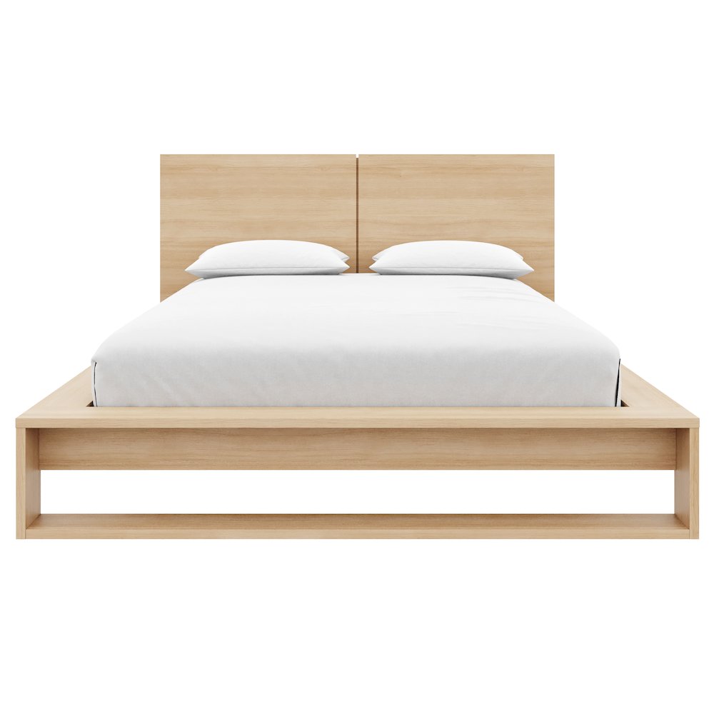 Audrey Bedset with Headboard and Slatted Bedframe Natural Blonde Oak Color