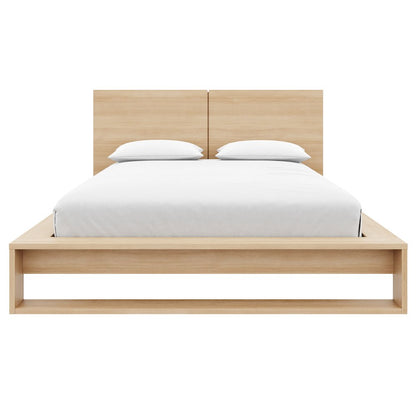 Audrey Bedset with Headboard and Slatted Bedframe Natural Blonde Oak Color
