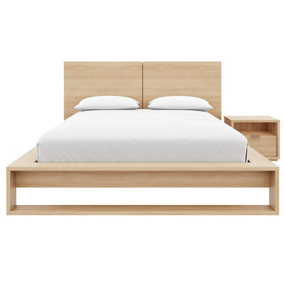Audrey 3 Piece Bedroom Set with Headboard, Slatted Bedframe, 1 Nightstand