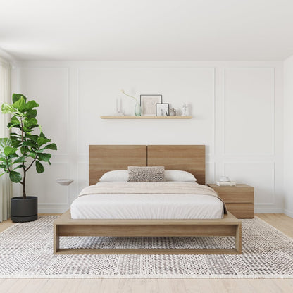 Birkin 3 Piece Bedroom Set with Headboard, Slatted Bedframe, 1 Nightstand