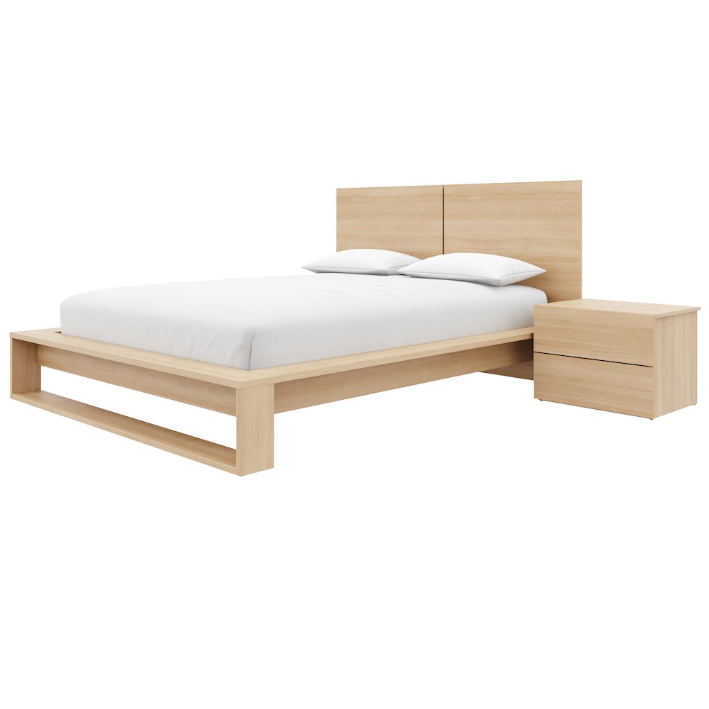 Birkin 4 Piece Bedroom Set with Headboard, Slatted Bedframe, 2 Nightstands