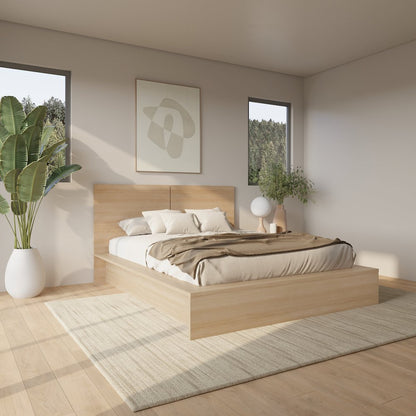 Bogart 3 Piece Bedroom Set with Headboard, Slatted Bedframe, 1 Nightstand