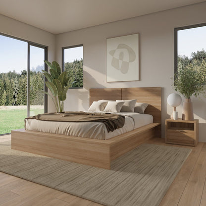 Bogart 3 Piece Bedroom Set with Headboard, Slatted Bedframe, 1 Nightstand