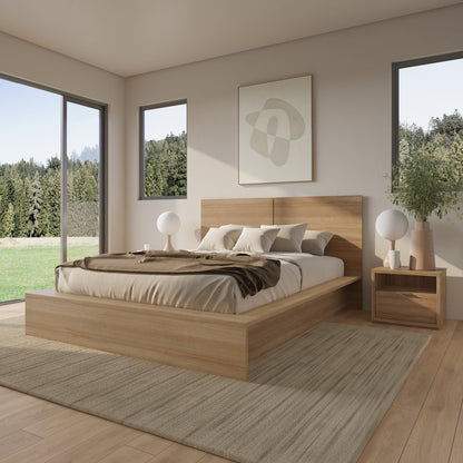 Bogart 4 Piece Bedroom Set with Headboard, Slatted Bedframe, 2 Nightstands