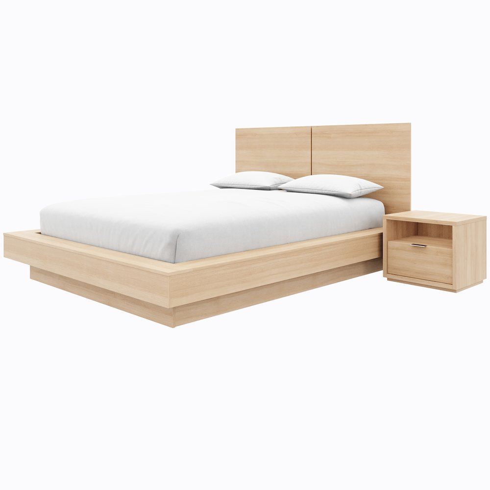 Dahlia 3 Piece Bedroom Set with Headboard, Slatted Bedframe, 1 Nightstand