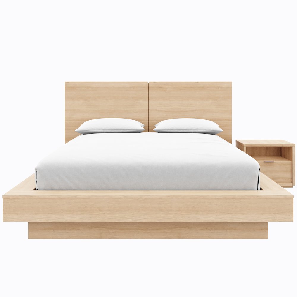 Dahlia 3 Piece Bedroom Set with Headboard, Slatted Bedframe, 1 Nightstand