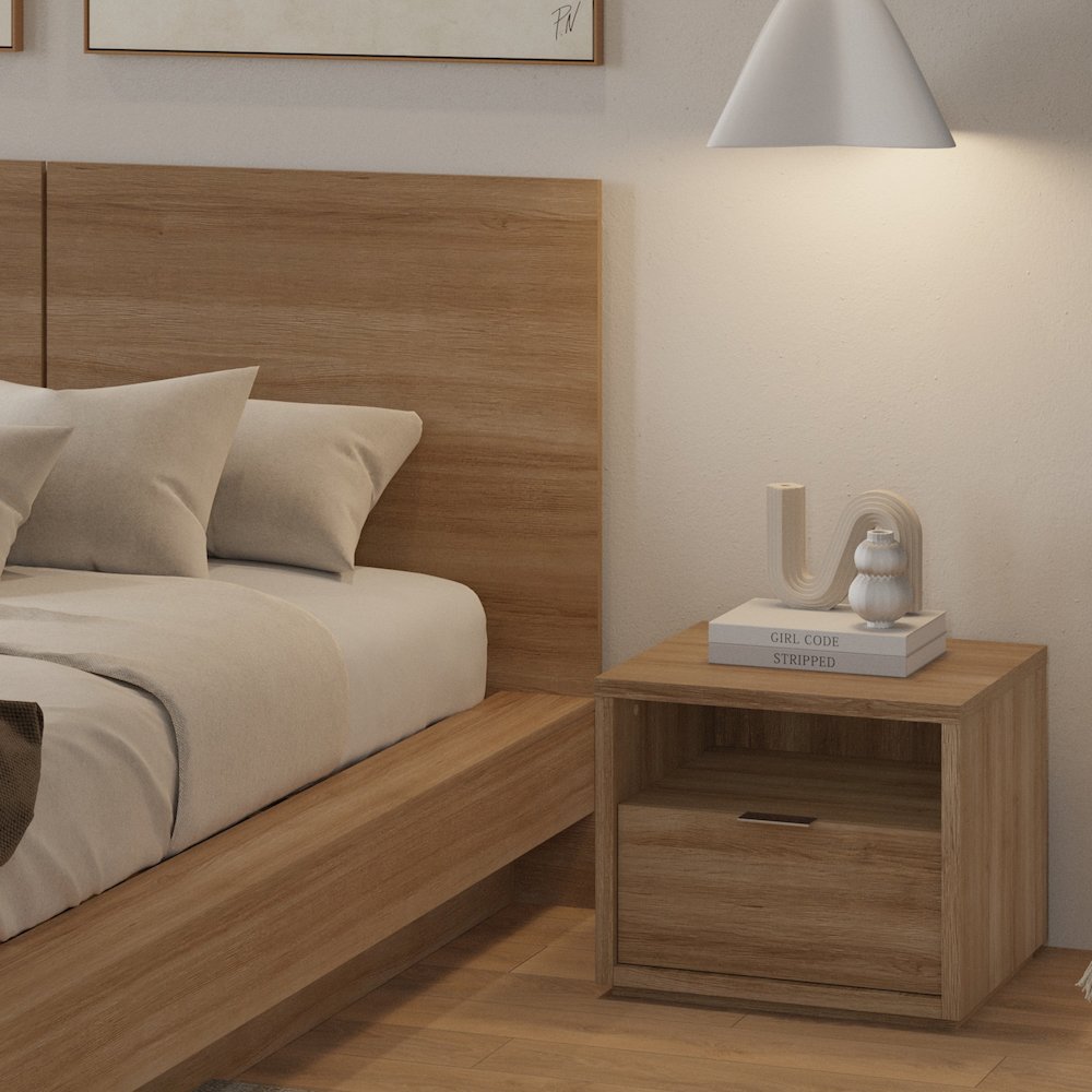 Dahlia 3 Piece Bedroom Set with Headboard, Slatted Bedframe, 1 Nightstand