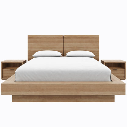 Dahlia 4 Piece Bedroom Set with Headboard, Slatted Bedframe, 2 Nightstands