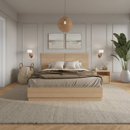 Dean 3 Piece Bedroom Set with Headboard, Slatted Bedframe, 1 Nightstand