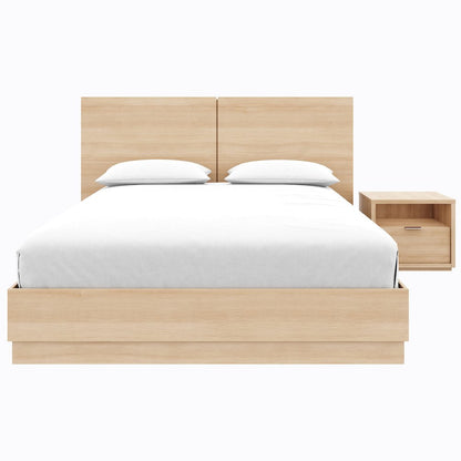 Dean 3 Piece Bedroom Set with Headboard, Slatted Bedframe, 1 Nightstand