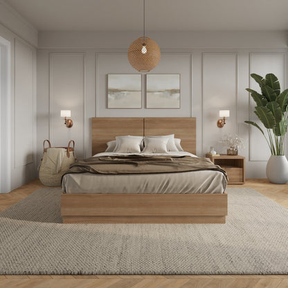 Dean 3 Piece Bedroom Set with Headboard, Slatted Bedframe, 1 Nightstand