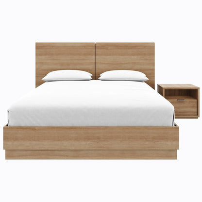 Dean 3 Piece Bedroom Set with Headboard, Slatted Bedframe, 1 Nightstand