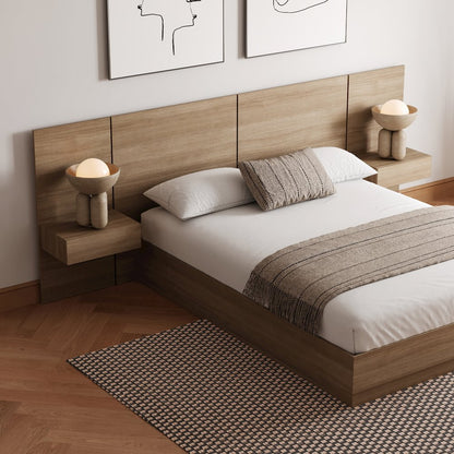 Milano 4-Piece Platform Bedroom Set In Brown Oak