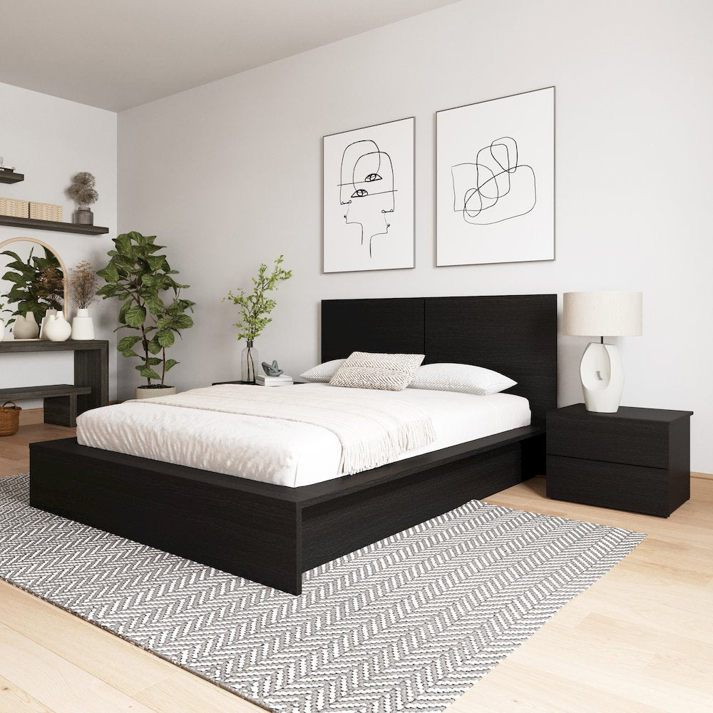 James 4-Piece Bedroom Set In Black Karsima